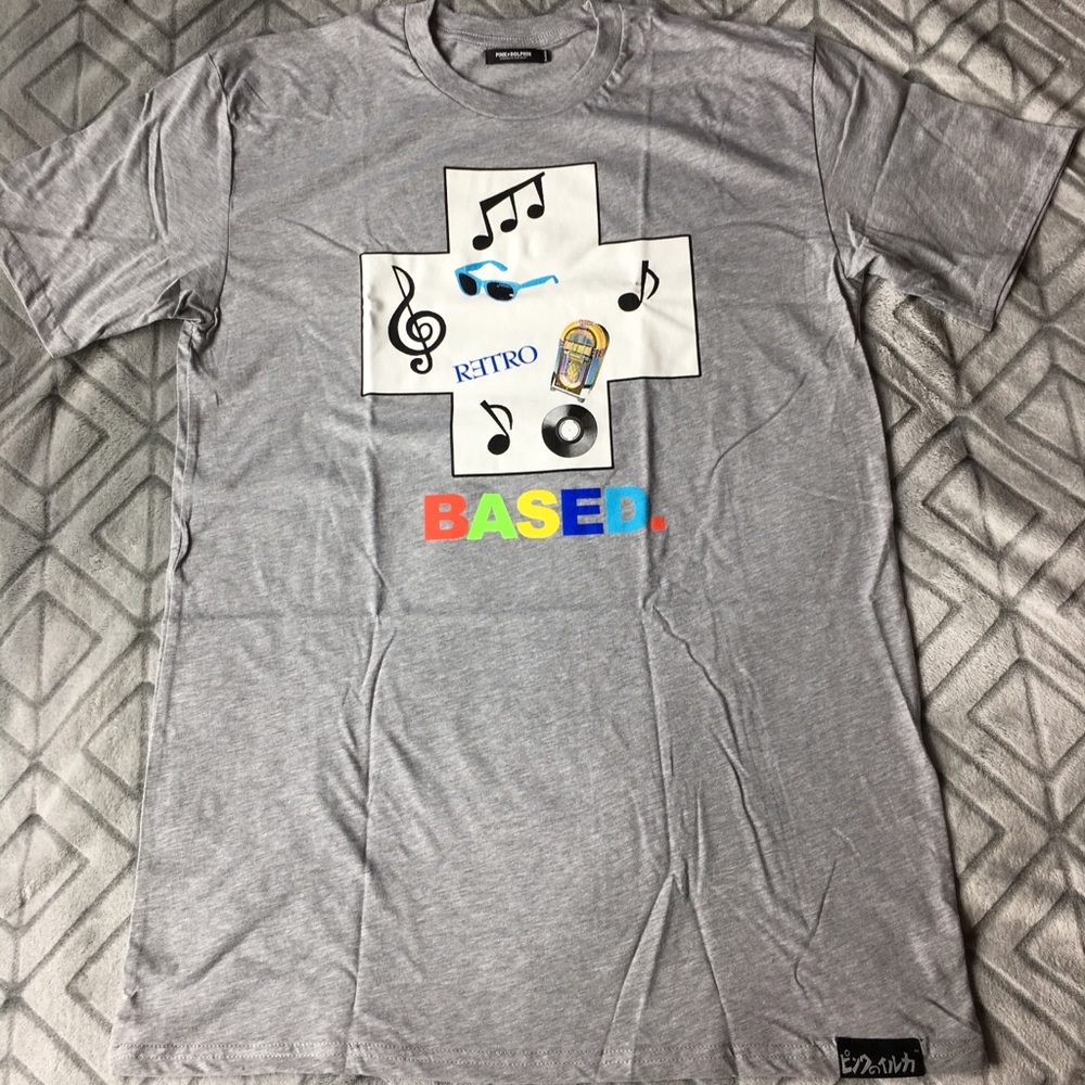Pink Dolphin Retro BASED Tee *RARE* - Picture 2 of 4